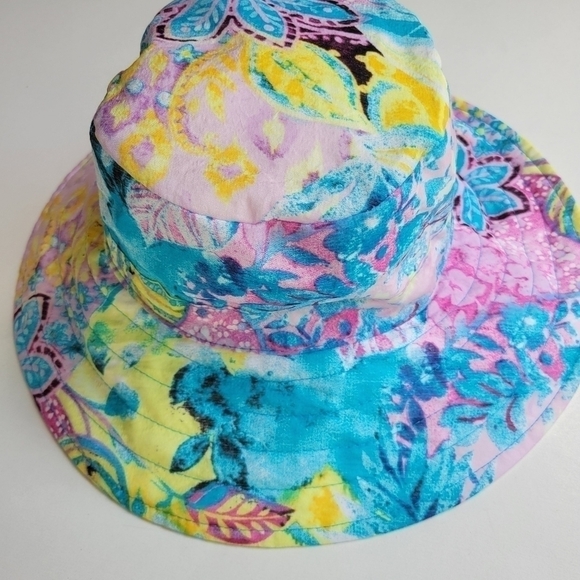 Panama jack women's floral bucket hat one size 100% cotton pre-owned - Picture 1 of 8